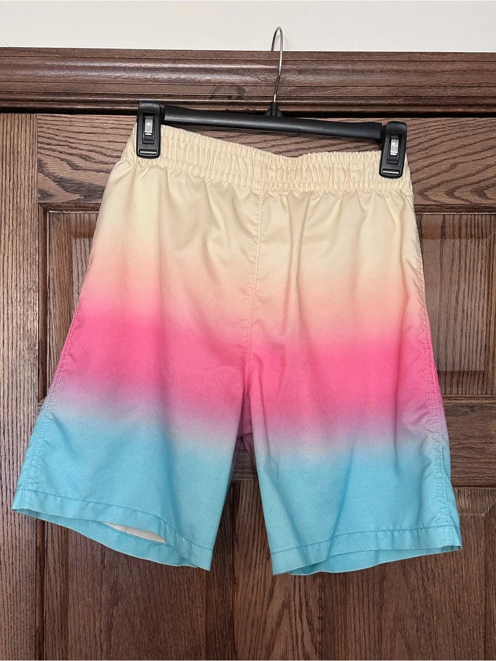 abercrombie kids Ombre Swim Shorts in Cream Pink Blue